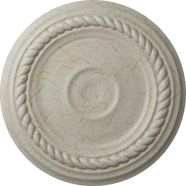 Ekena Millwork Small Alexandria Ceiling Medallion (Canopies up to 4 5/8"), 7 7/8"OD x 3/4"P, Pot of Cream Crackle CM07ALPCC - main